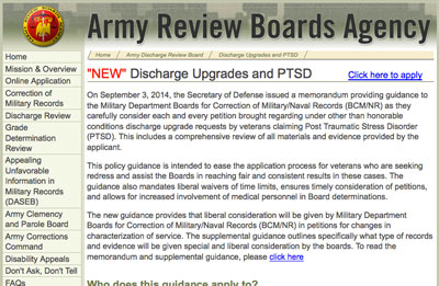 Army Review Boards Agency discharge upgrades