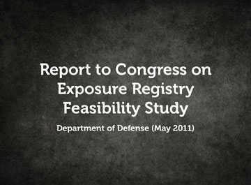 Report to Congress on Exposure Registry Feasibility Study