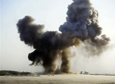 Mustard Gas dump explosion in Iraq